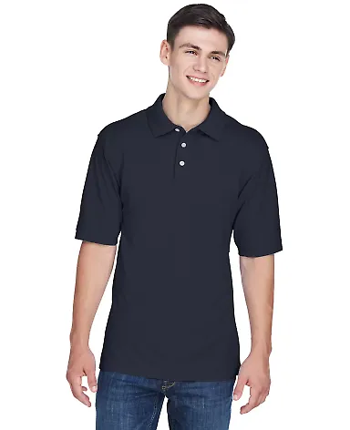 Harriton M265T Men's Tall 5.6 oz. Easy Blend™ Po NAVY front view
