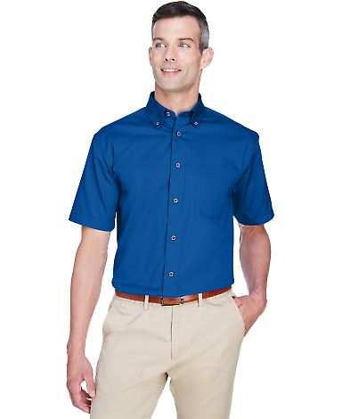 Harriton M500S Men's Easy Blend™ Short-Sleeve Tw FRENCH BLUE front view