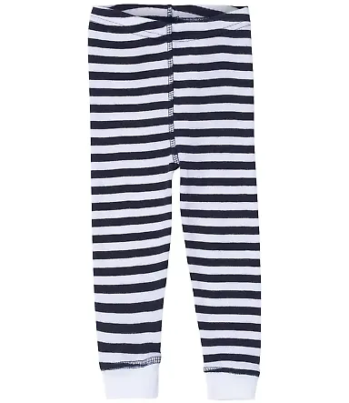 Rabbit Skins 102Z Baby Rib Infant Pajama Pants NVY WHT STR/ WHT front view