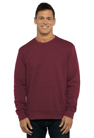 Next Level Apparel 9001 Unisex Crew with Pocket in Maroon front view