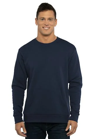 Next Level Apparel 9001 Unisex Crew with Pocket in Midnight navy front view