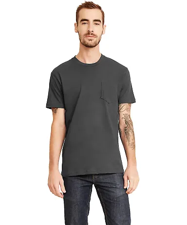 Next Level Apparel 3605 Unisex Pocket Crew in Heavy metal front view