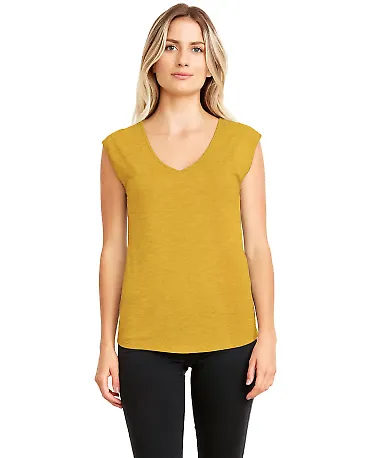 Next Level Apparel 5040 Women's Festival Sleeveles in Antique gold front view