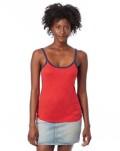 Alternative Apparel 5094 Women's Vintage 50/50 Rin Red/ Navy front view
