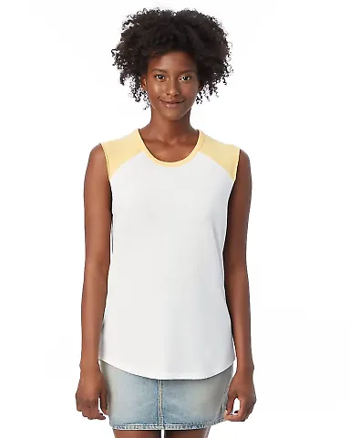 Alternative Apparel 5104 Women's Vintage Team Play WHITE / MAIZE front view