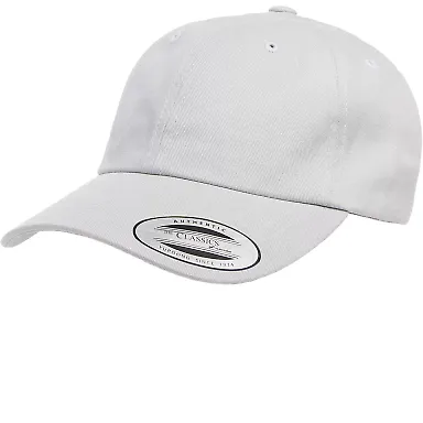 Yupoong 6245PT Peached Cotton Twill Dad Cap in Light grey front view