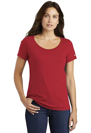 Nike BQ5236  Ladies Core Cotton Scoop Neck  Perfor Gym Red front view