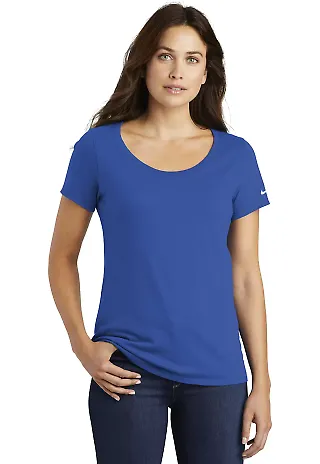 Nike BQ5236  Ladies Core Cotton Scoop Neck  Perfor Rush Blue front view