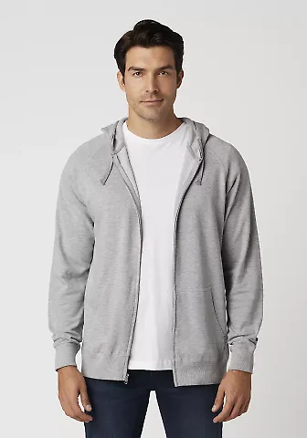 Cotton Heritage M2730 French Terry Full Zip Hoodie Athletic Heather front view