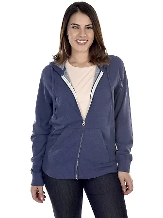 Cotton Heritage M2730 French Terry Full Zip Hoodie Denim front view