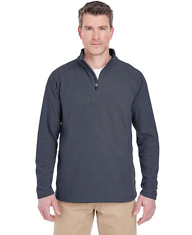 UltraClub 8180 Adult Cool & Dry Quarter-Zip Microf FLINT front view