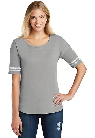 District Clothing DT487 District   Women's Scoreca Hthd Nickel/Wh front view