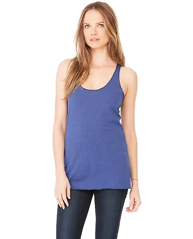 BELLA 8430 Womens Tri-blend Racerback Tank in Navy triblend front view