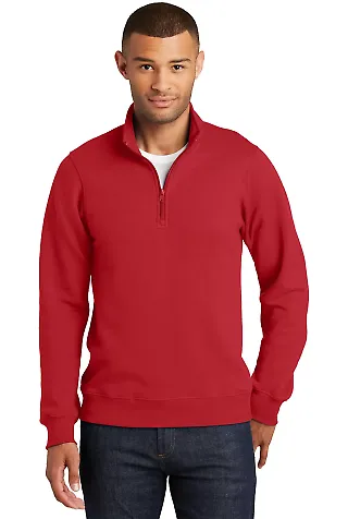 Port & Company PC850Q  Fan Favorite Fleece 1/4-Zip Bright Red front view
