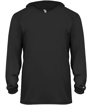 Badger Sportswear 2105 B-Core Long Sleeve Youth Ho in Black front view
