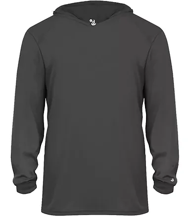 Badger Sportswear 2105 B-Core Long Sleeve Youth Ho in Graphite front view