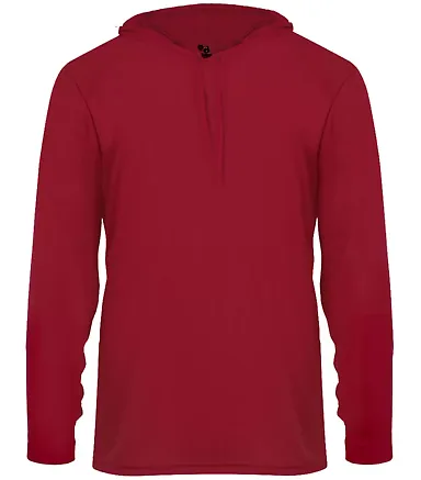 Badger Sportswear 2105 B-Core Long Sleeve Youth Ho in Red front view