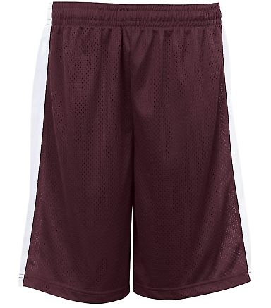 Badger Sportswear 2241 Pro Mesh Youth Challenger S Maroon/ White front view