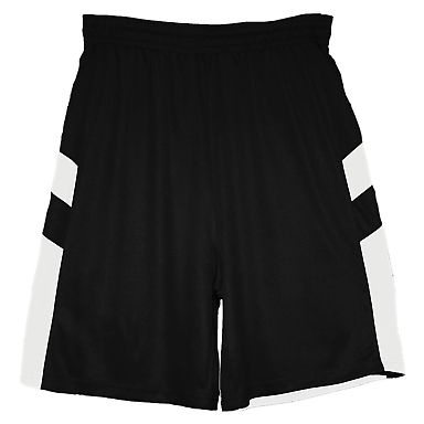 Badger Sportswear 2266 B-Pivot Rev. Youth Shorts Black/ White front view