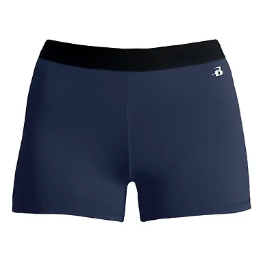 Badger Sportswear 2629 Girls Pro-Compression Short Navy front view