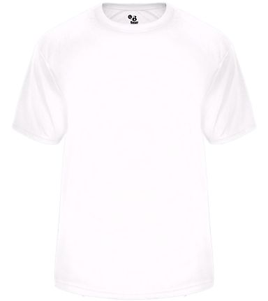 Badger Sportswear 4170 Vent Back Tee in White front view
