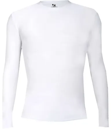 Badger Sportswear 4605 Pro-Compression Long Sleeve in White front view