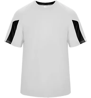 Badger Sportswear 2176 Striker Youth Tee White/ Black front view