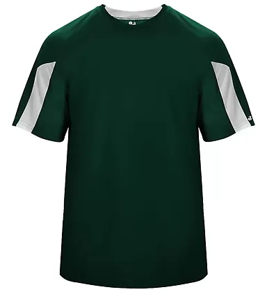 Badger Sportswear 4176 Striker Tee Forest/ White front view