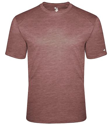 Badger Sportswear 4940 Triblend Performance Short  in Maroon heather front view