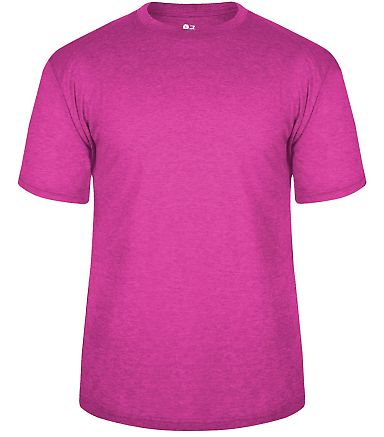 Badger Sportswear 4940 Triblend Performance Short  in Hot pink heather front view