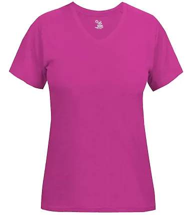 Badger Sportswear 4962 Triblend Performance Women' in Hot pink heather front view