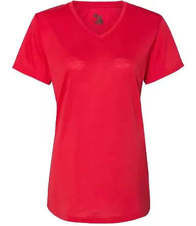 Badger Sportswear 4962 Triblend Performance Women' in Red heather front view