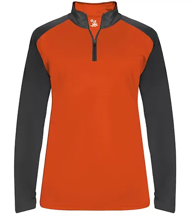 Badger Sportswear 4008 Women's Ultimate SoftLock?? Burnt Orange/ Graphite front view