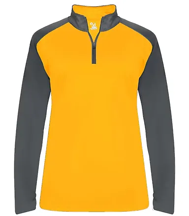 Badger Sportswear 4008 Women's Ultimate SoftLock?? Gold/ Graphite front view