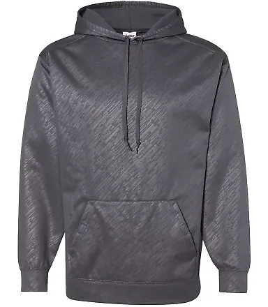 Badger Sportswear 1431 Line Embossed Hooded Pullov Graphite Line Embossed front view