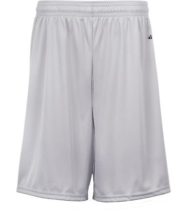 Badger Sportswear 2107 B-Dry Youth 6" Shorts in Silver front view