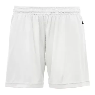 Badger Sportswear 2116 B-Core Girl's Shorts White front view