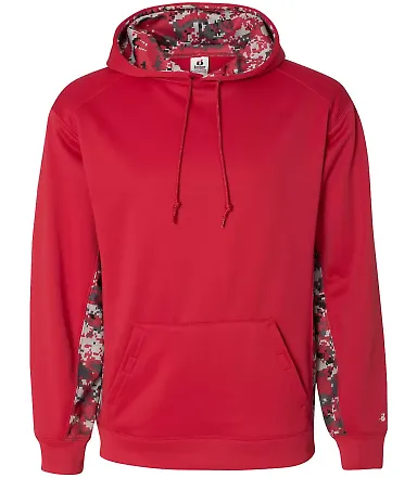 Badger Sportswear 1464 Digital Camo Colorblock Per Red/ Red front view