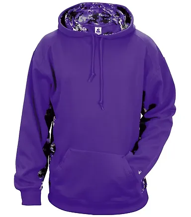 Badger Sportswear 1464 Digital Camo Colorblock Per Purple/ Purple front view