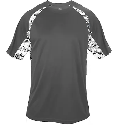 Badger Sportswear 2140 Digital Camo Youth Hook T-S Graphite front view
