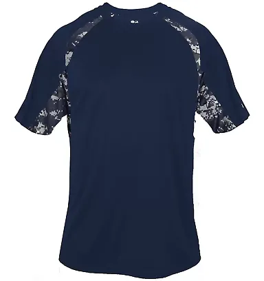 Badger Sportswear 2140 Digital Camo Youth Hook T-S Navy front view