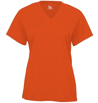 Badger Sportswear 2162 B-Core Girl's V-Neck T-Shir Burnt Orange front view