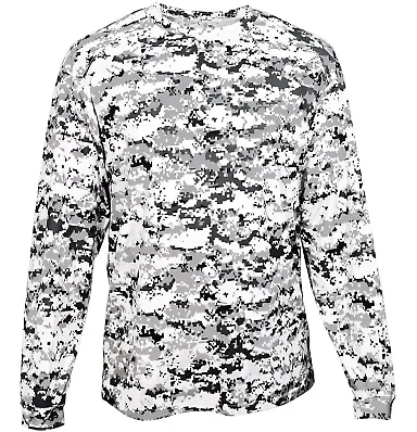 Badger Sportswear 2184 Digital Camo Youth Long Sle White Digital front view