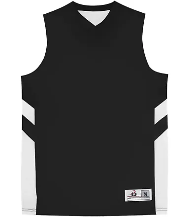Badger Sportswear 2566 B-Pivot Rev. Youth Tank Black/ White front view