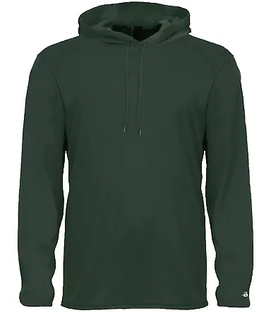 Badger Sportswear 4105 B-Core Long Sleeve Hooded T in Forest front view