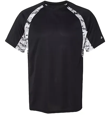 Badger Sportswear 4140 Digital Camo Hook T-Shirt Black front view