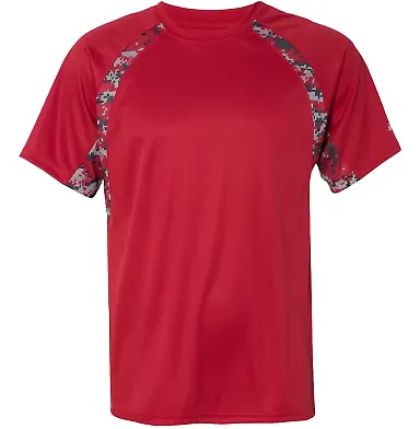 Badger Sportswear 4140 Digital Camo Hook T-Shirt Red front view