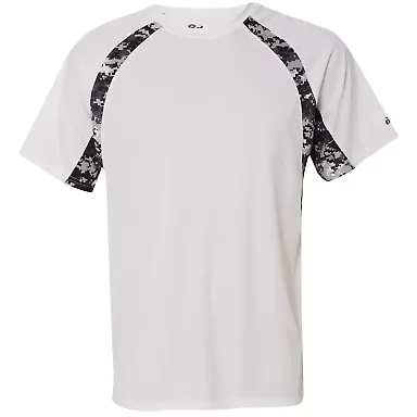 Badger Sportswear 4140 Digital Camo Hook T-Shirt White front view