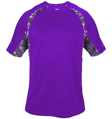 Badger Sportswear 4140 Digital Camo Hook T-Shirt Purple front view