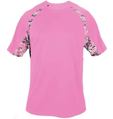Badger Sportswear 4140 Digital Camo Hook T-Shirt Pink front view